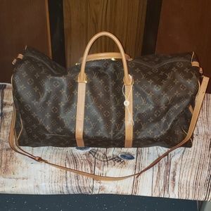 LOUIS VUITTON faux, over night duffle bag